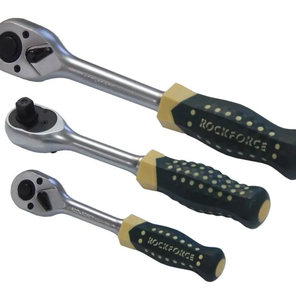 Трещотка реверсивная усиленная с резиновой ручкой 1/2''(72зуб.) RockForce##Rock FORCE RF-80242A