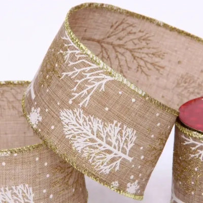 Лента для декорирования «Волшебный лес» 6,3 см, 2,7 м, Золото