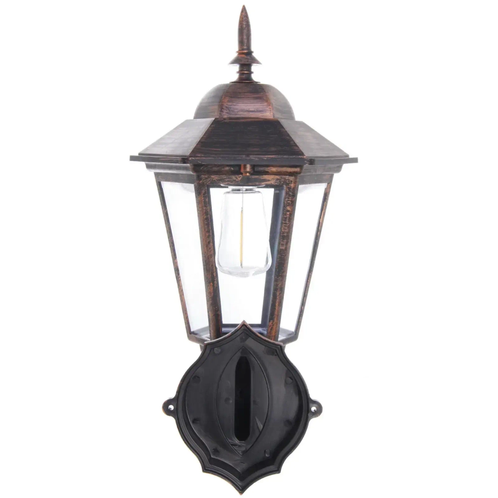 Фонарь садовый «Огонь» 38*19*20 см, на солнечной батарее (свеч., теплый белый) 1 LED, 3 реж., датчик движ.