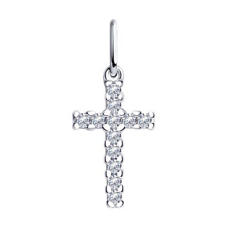 Подвеска из серебра с фианитами