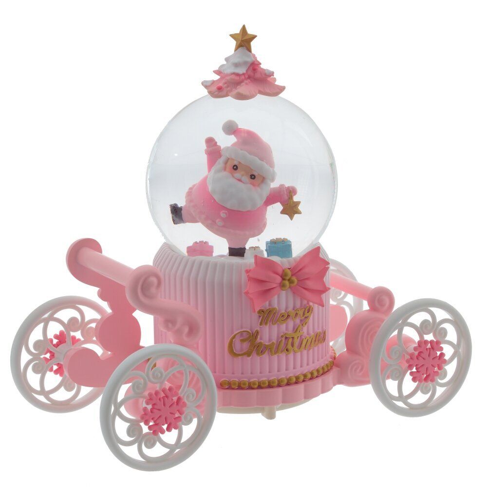 GAEM Фигурка декор "Дед Мороз" в стекл шаре (муз, подсвет, вьюга, движ, 3xAAA н/п), D10, L22 W11 H21 см