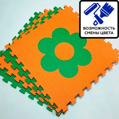 Мягкий пол "Цветочки" 500x500x10 мм 45 шор