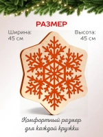Подставки под стаканы и кружки новогодние набор снежинки