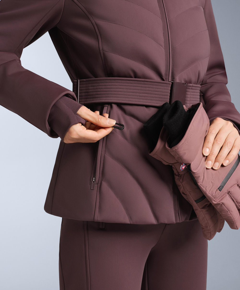 OYSHO Водостойкая облегающая куртка Primaloft® SKI, темно-винный