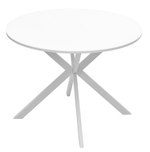 Стол М-City DISAUR Вега D100 Белый, стекло, Белый каркас