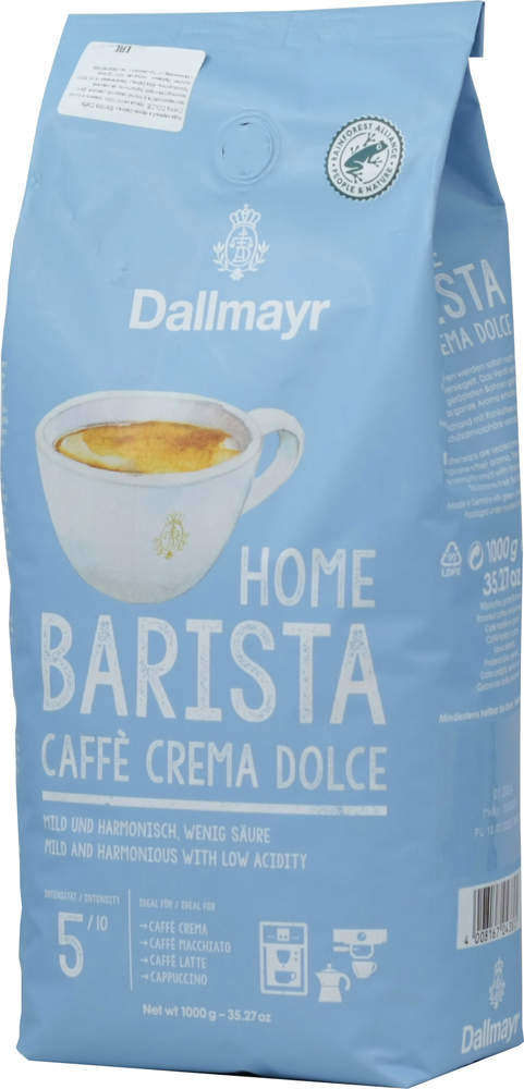 Кофе в зернах Dallmayr Home Barista Crema Dolce 1 кг, 2 шт