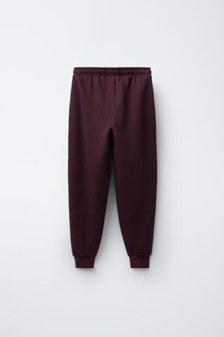 ZARA БРЮКИ-ДЖОГГЕРЫ С НАШИВКАМИ, БУРГУНДИ