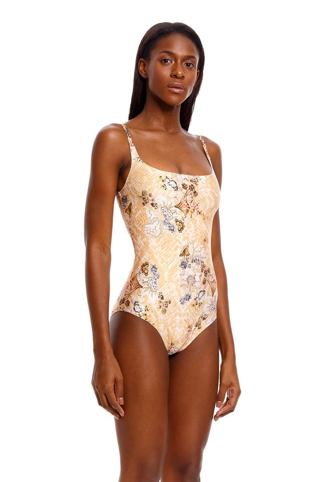 Слитный двусторонний бесшовный купальник Kora Bronzo