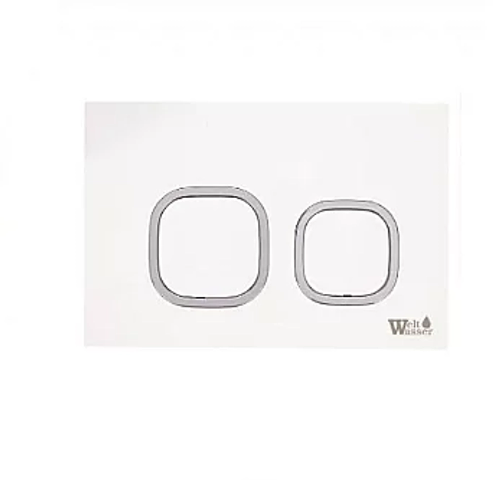Унитаз подвесной WeltWasser AMBERG 497 + TELBACH 004 GL-WT + AMBERG RD-WT белый глянцевый, безободковый, с крышкой микролифт, с инсталляцией и белой кнопкой