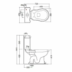 Унитаз напольный Kerasan Retro 1012 с бачком 1081 Белый/кнопка золото
