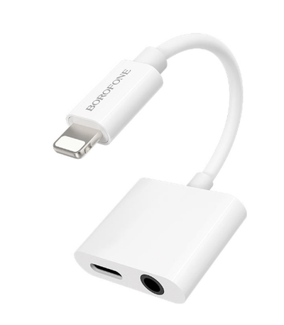 Адаптер-переходник Borofone BV21 Lightning(m) - 3.5 Jack(f) White