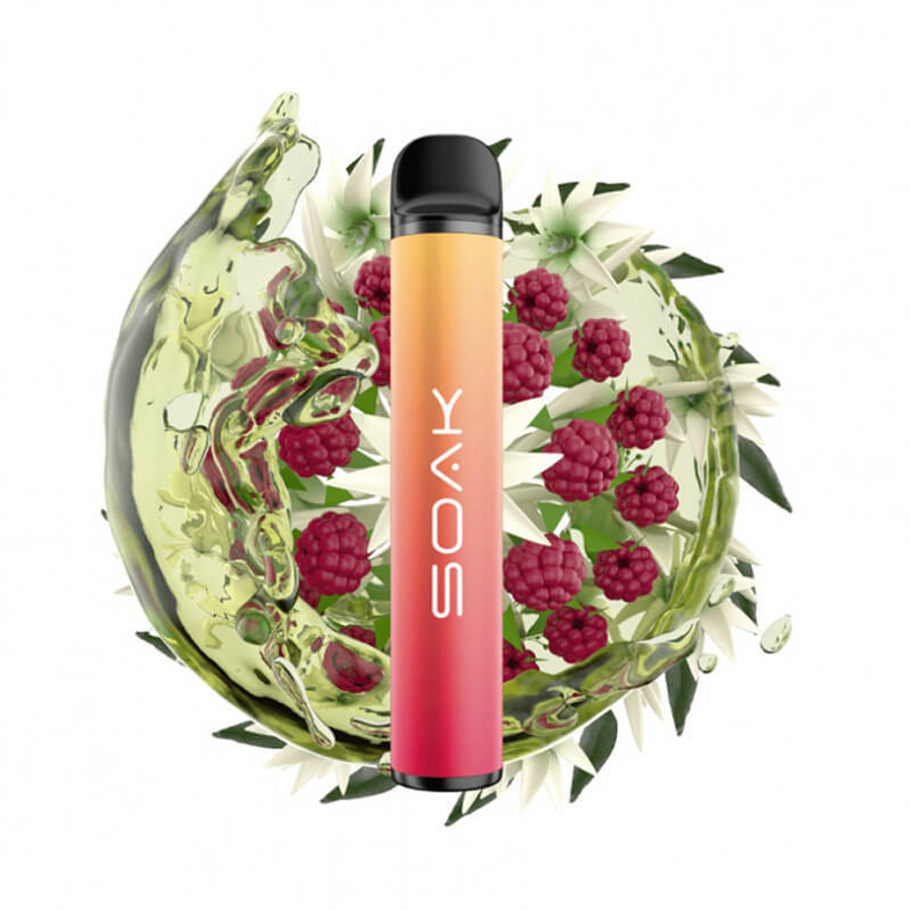 Одноразовая электронная сигарета SOAK X - Jasmin Raspberry Tea (Малиновый чай с жасмином) 1500 тяг