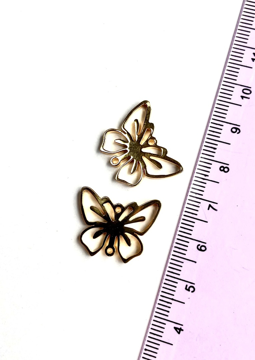 4004-з Подвеска "Бабочка" из нержавеющей стали, 19*16мм, позолота