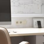 Выключатель двухклавишный проходной (айвори матовый)