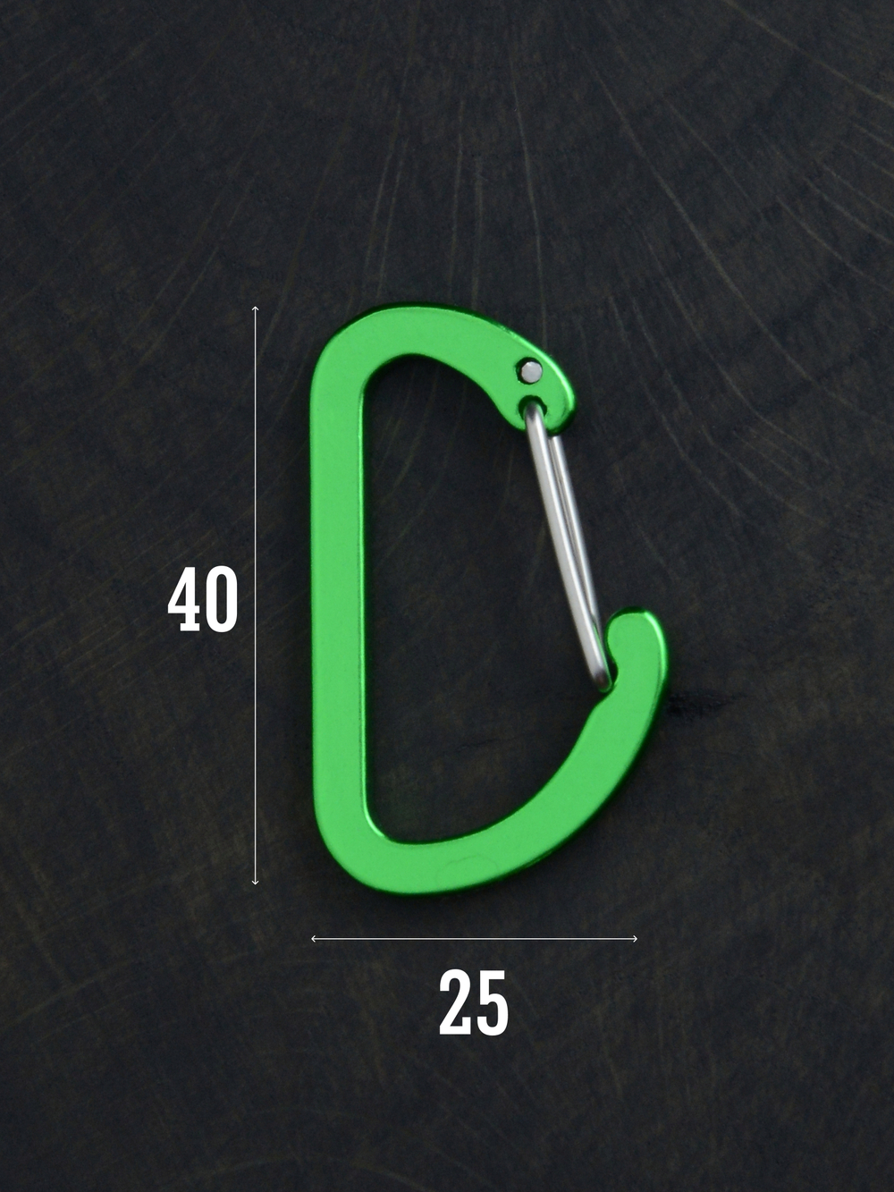 В АССОРТИМЕНТЕ 5 карабинов вспомогательных до 8 кг алюминий 40х25 мм