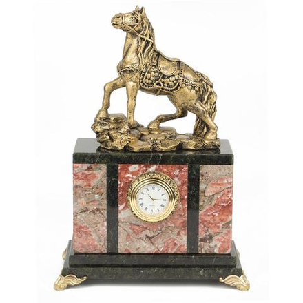 Часы "Конь" креноид статуэтка мрамолит 175х100х245 мм 2750 гр. R117895