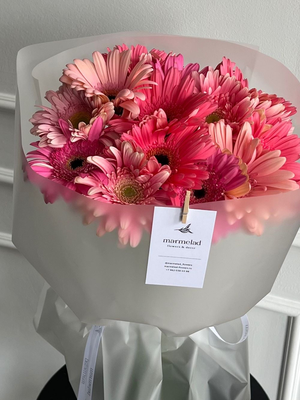 Букет из гербер в розовом оттенке 15 шт