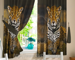 Фото-шторы для кухни: Леопард (арт. L20-2300)  -  (145х160)х2 см.