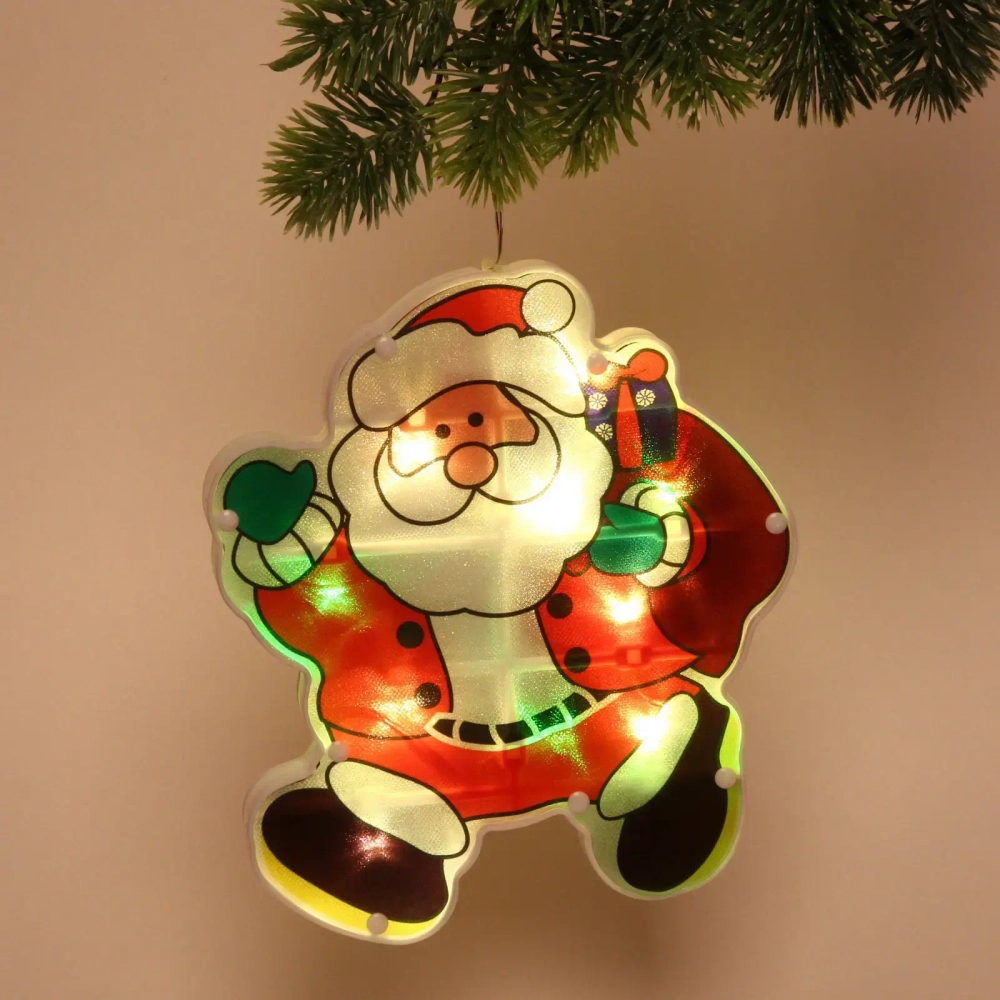 Фигура светодиодная «Дед Мороз с подарком» 18*21 см (батарейки 3 ААА), 1 режим