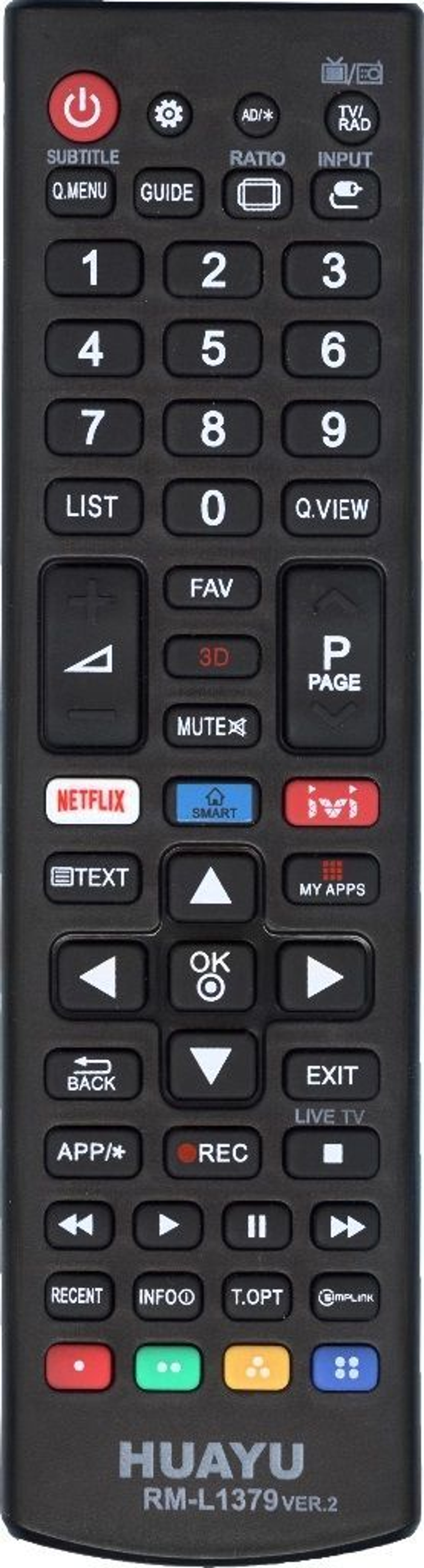 Универсальный пульт для LG TV RM-L1379 VER.2 корпус пульта AKB75095312 ( RM-L1162 + ivi , netflix) для всех телевизоров LG! Работает без настройки.