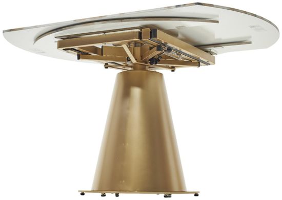 Стол TERAMO 135 GLOSS GRAND JADE SOLID CERAMIC, керамика, поворотн.механизм / Бронзовый