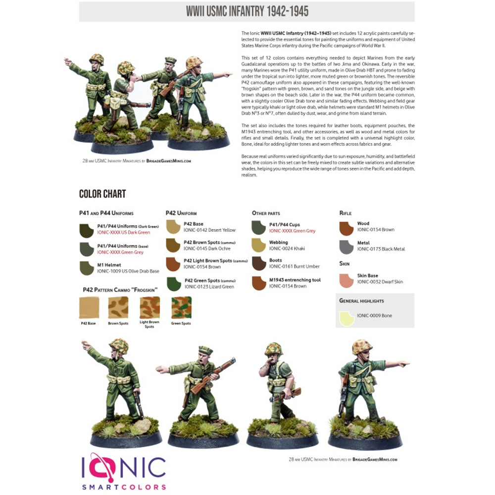 IONIC Colors WWII USMC Infantry Uniforms 1942–1945