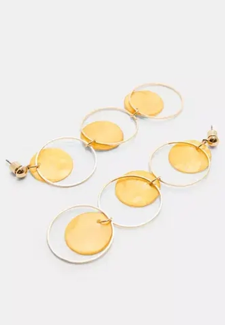 STRADIVARIUS Серьги с контрастным кругом, золотой