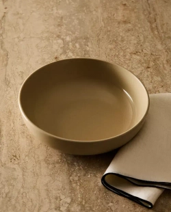 ZARA HOME ГЛУБОКАЯ ТАРЕЛКА ИЗ КЕРАМИКИ, БЕЖЕВЫЙ