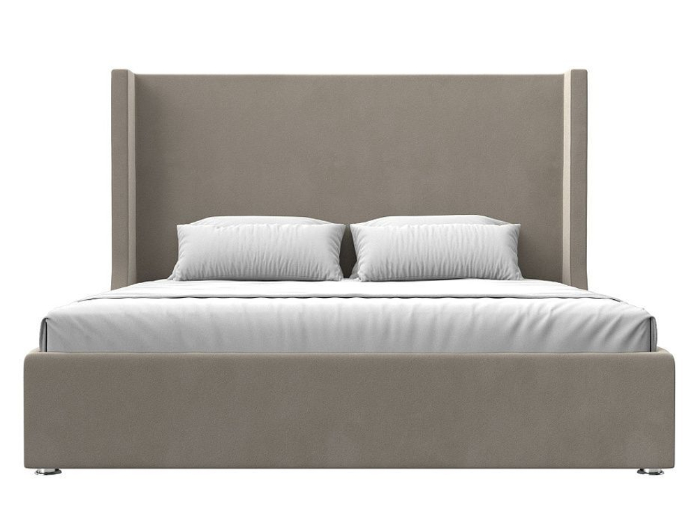 Кровать интерьерная Ларго 180, Бежевый, Микровельвет, 120730