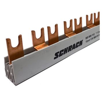 Гребенчатая шина вилочная 2-полюсная 16кв.мм. 80А 1м. (56 модулей) Schrack Technik BS900112--
