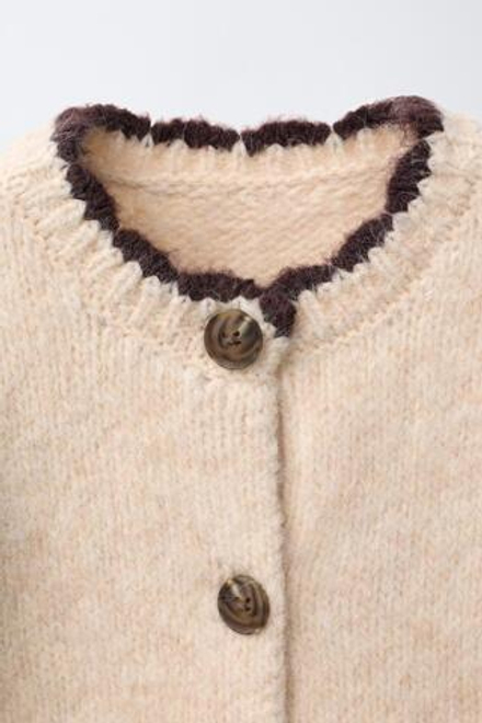 ZARA КАРДИГАН С ОЛЕНЯМИ, СВЕТЛО-БЕЖЕВЫЙ