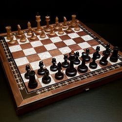 Шахматы подарочные "Классика" орех складные (2673-CA)