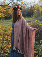 Бохо-шаль из хлопка (зигзаг/бордо)