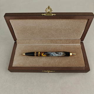 Ручка шариковая "Белая лошадь" с ручной росписью в футляре