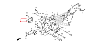 50615-KZZ-A20. GUARD, HEEL. Honda CRF250L-M 2012-2020. Black