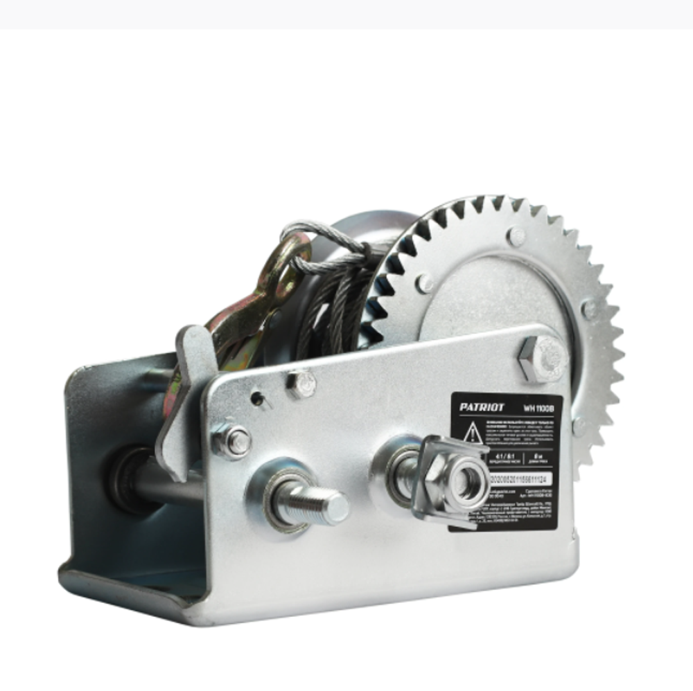 Лебедка ручная барабанная PATRIOT WH 1100B усилие - 1100 кг, трос- 8 м (770000040)