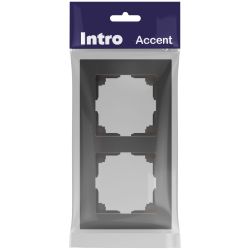 Рамка для розеток и выключателей Intro Accent 6-502-07 на 2 поста, СУ, графит