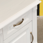 Прикроватная тумба с ящиком и дверью Харви с филенкой для спальни в викторианском стиле, тумба прикроватная деревянная белая с ящиком и дверцей на ножках напольная из массива сосны