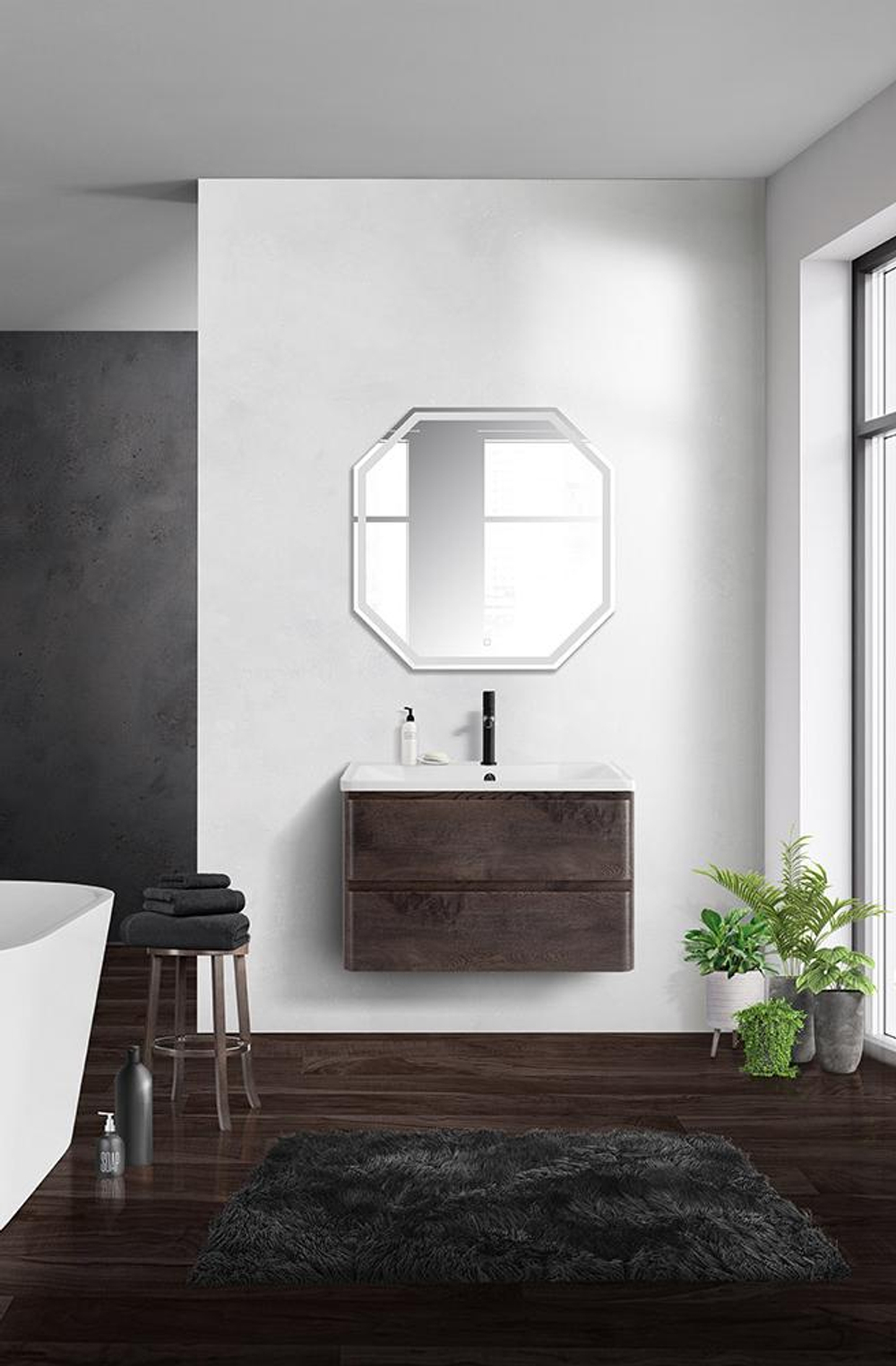 Тумба подвесная с раковиной BelBagno ALBANO-900-2C-SO-RNG