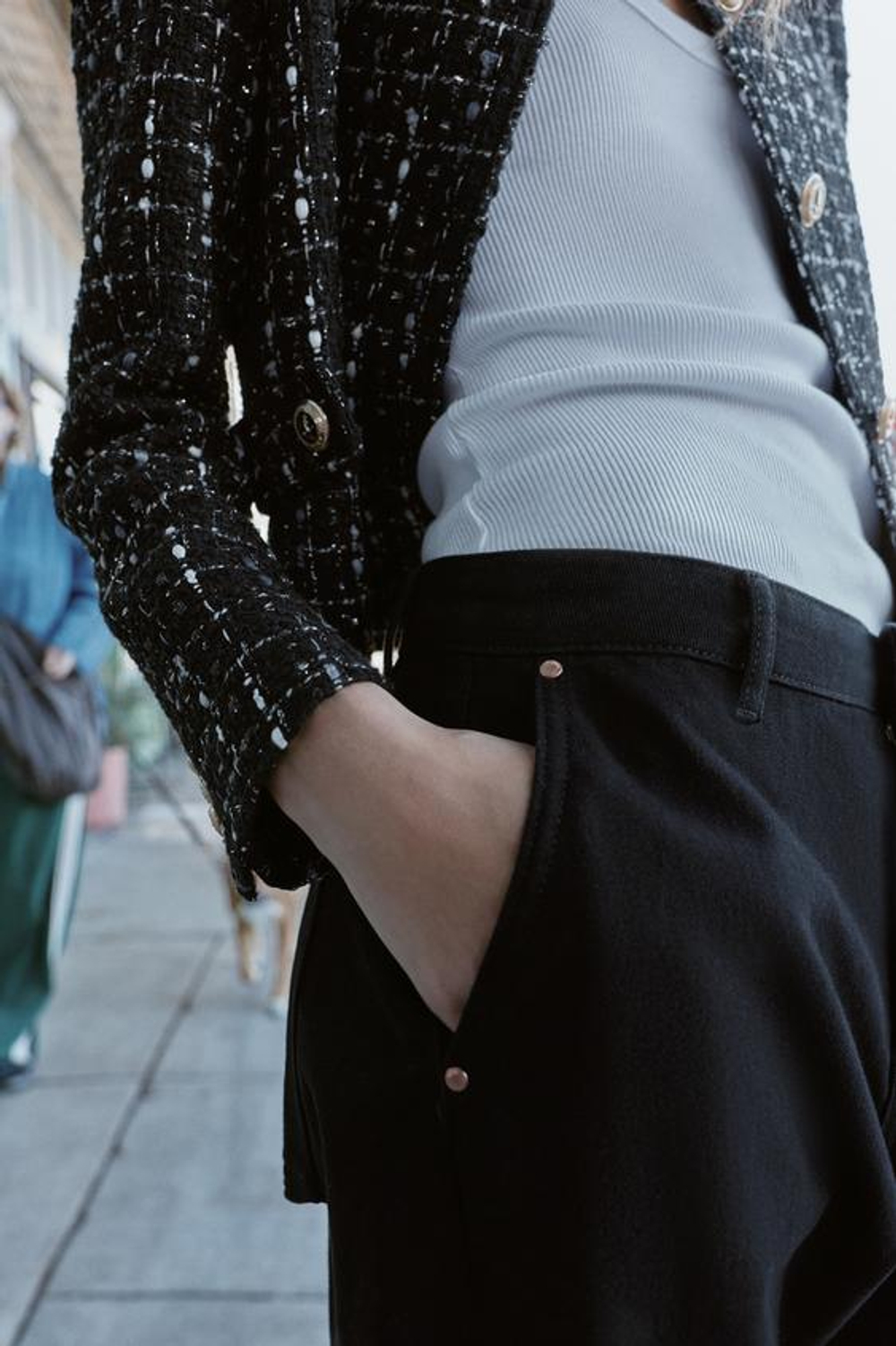 ZARA ДЖИНСЫ Z1975 BALLOON FIT СО СРЕДНЕЙ ПОСАДКОЙ, ЧЕРНЫЙ