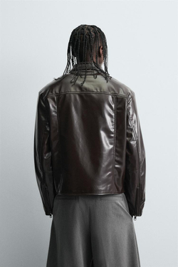 ZARA КУРТКА С ВИНИЛОВЫМ ПОКРЫТИЕМ, ВИННЫЙ