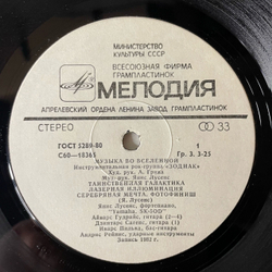 Винтажная виниловая пластинка LP Zodiac Зодиак Music In The Universe Музыка Во Вселенной (СССР 1983)