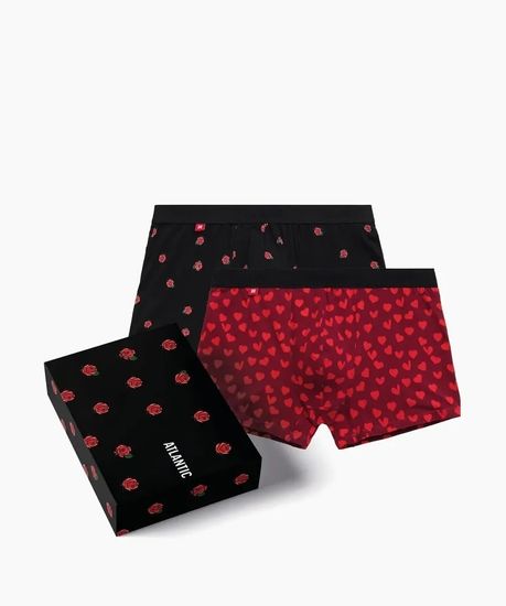 Трусы мужские боксеры (2шт), Atlantic 2GMH-026, черный + бургунди