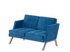 Алдо Диван двухместный с декором из пуговиц ALDB-02L Velutto 54/Металл Серый 1430*875*890