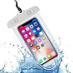 Водонепроницаемый непромокаемый герметичный чехол для телефона до 6.7 дюймов, смартфона, для съемки под водой и документов, большой размер XL, светящийся, белый