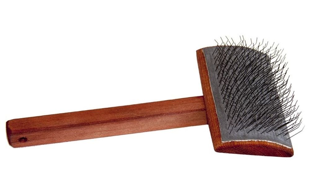 Пуходерка (Зооник) деревянная,большая, полукруглая, окрашенная водной морилкой