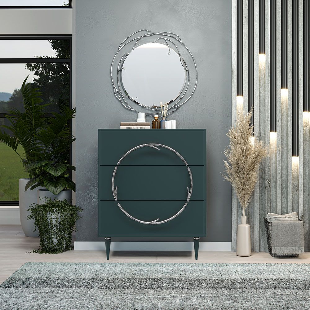 Комод Арт Колор matte Классик Сильвер Зеленый бирюзовый матовый