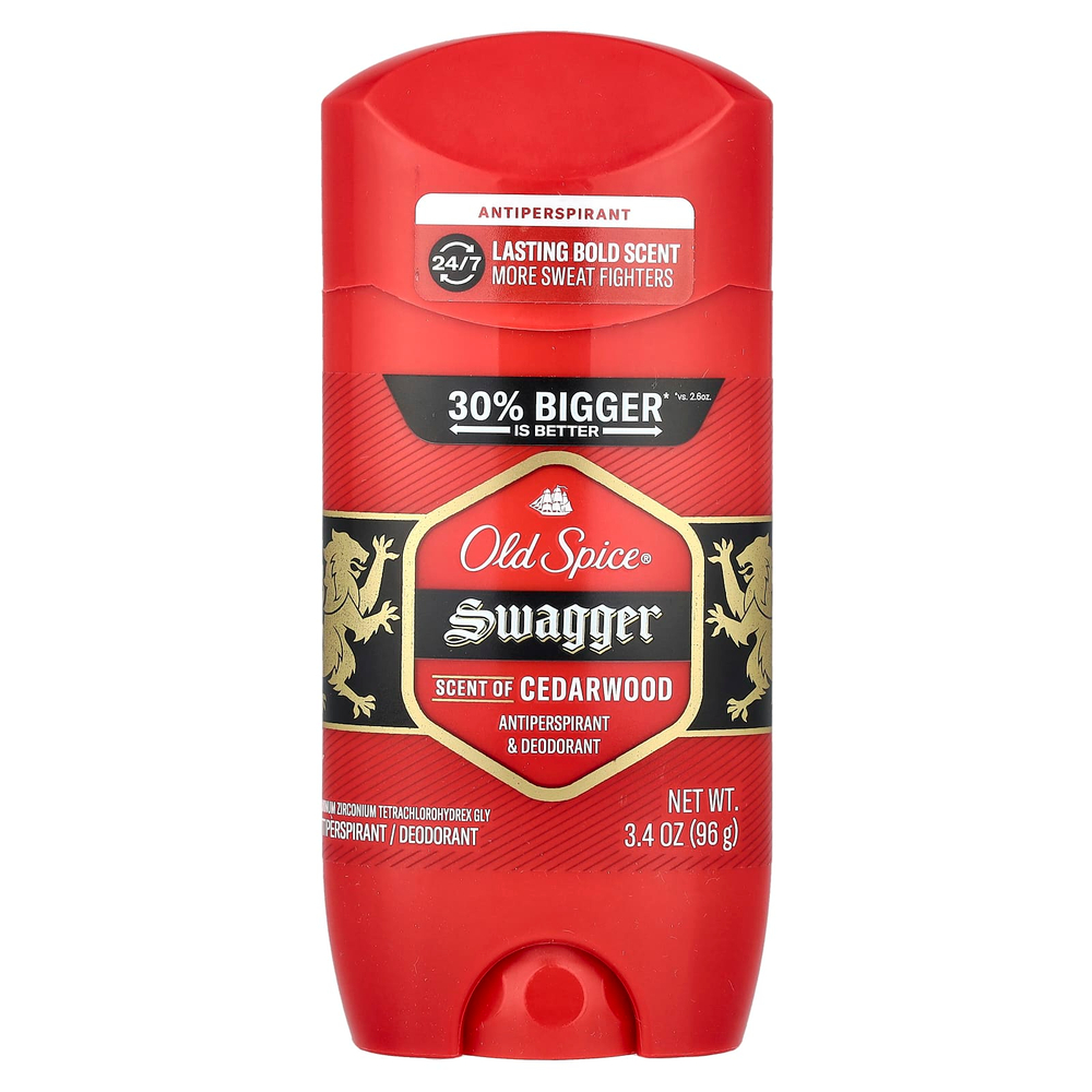 Old Spice, Swagger антиперспирант и дезодорант, кедр, 96 г (3,4 унции)