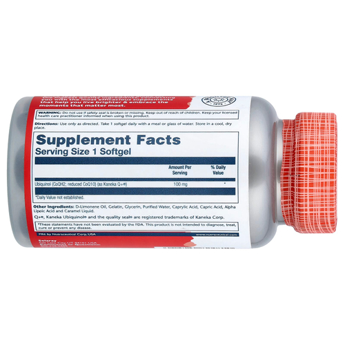 Solaray, Убихинол коэнзим Q10, улучшенное усвоение, 100 мг, 30 мягких таблеток