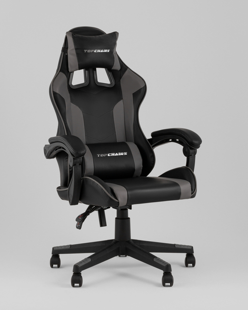 Кресло спортивное TopChairs Commander черно-серый